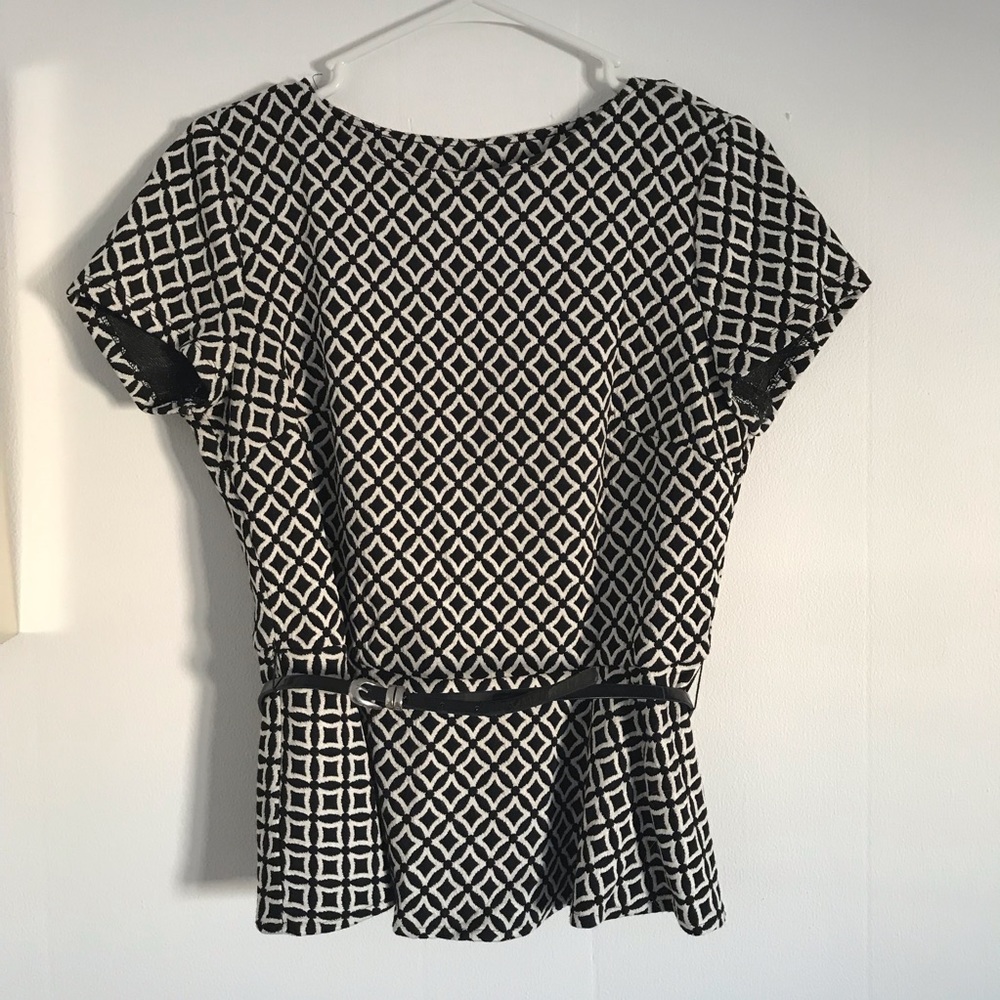 Belted peplum top